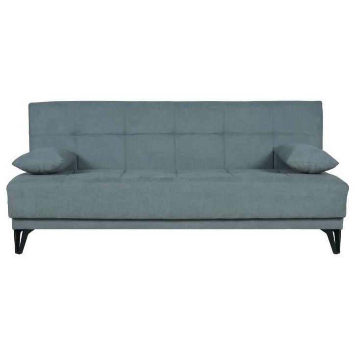Banquette convertible 3 places - LIMRA - Tissu menthe- 2 coussins - 190 x 87 x 87 cm Banquette convertible 3 places - LIMRA - Tissu menthe- 2 coussins - 190 x 87 x 87 cm