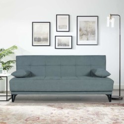 Banquette convertible 3 places - LIMRA - Tissu menthe- 2 coussins - 19