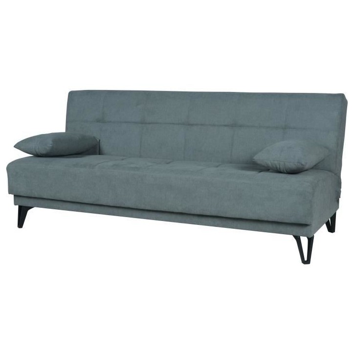 Banquette convertible 3 places - LIMRA - Tissu menthe- 2 coussins - 190 x 87 x 87 cm Banquette convertible 3 places - LIMRA - Tissu menthe- 2 coussins - 190 x 87 x 87 cm