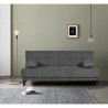 Banquette convertible 3 places - LIMRA - Tissu gris clair - 2 coussins