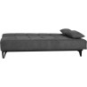 Banquette convertible 3 places - LIMRA - Tissu gris clair - 2 coussins