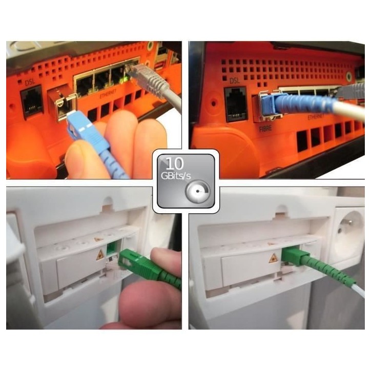 Câble fibre optique SC-APC / SC-UPC - LINEAIRE - FB125I - Pour Freebox - 15 m