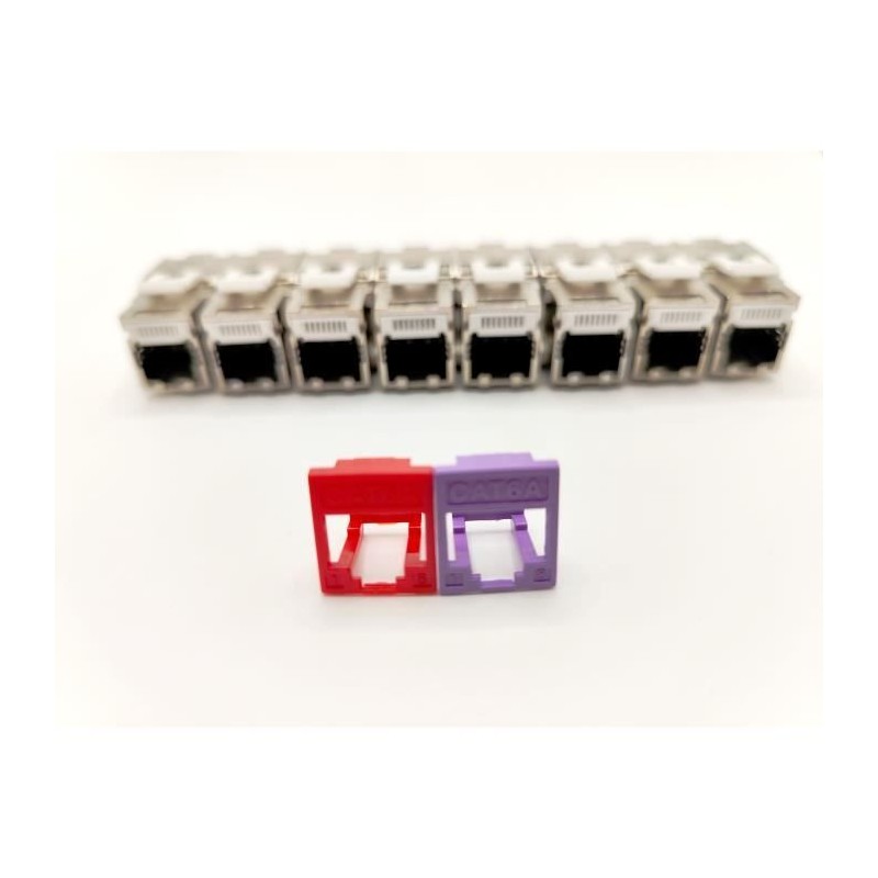 Pack de 8 noyaux keystone RJ45 Cat.6a - LINEAIRE - PRC624AK8 - 2 avec Pack de 8 noyaux keystone RJ45 Cat.6a - LINEAIRE - PRC624AK8 - 2 avec
