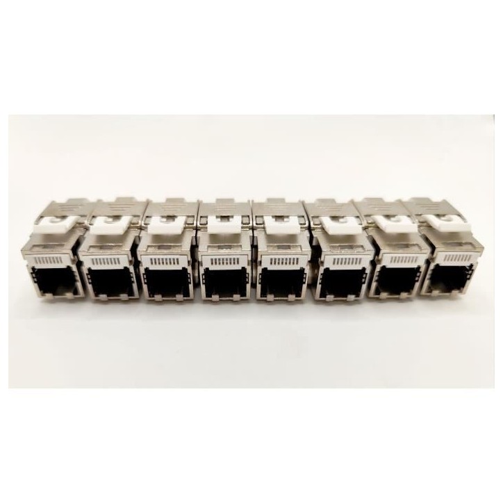 Pack de 8 noyaux keystone RJ45 Cat.6a - LINEAIRE - PRC624AK8 - 2 avec façades colorées Pack de 8 noyaux keystone RJ45 Cat.6a - LINEAIRE - PRC624AK8 - 2 avec façades colorées