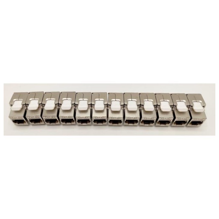 Pack de 12 noyaux keystone RJ45 Cat.6a - LINEAIRE - PR24AS12 - Court - Blindé