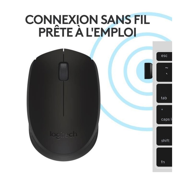 Souris - Sans Fil - Logitech - M171 - Noir - Ambidextre
