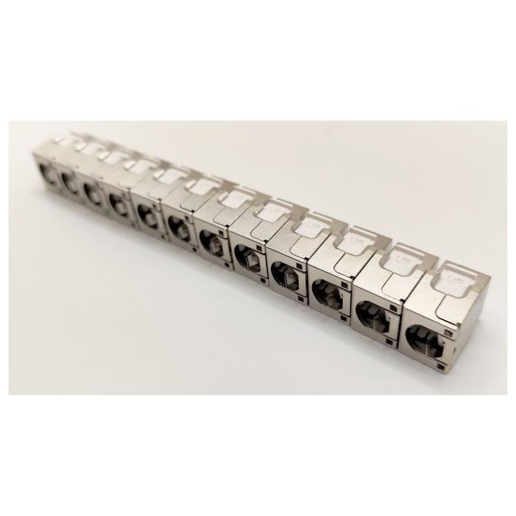 Pack de 12 noyaux keystone RJ45 Cat.6a - LINEAIRE - PR24AS12 - Court - Blindé