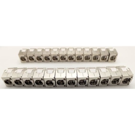 Pack de 24 noyaux keystone RJ45 Cat.6a - LINEAIRE - PR24AS24 - Court - Blindé