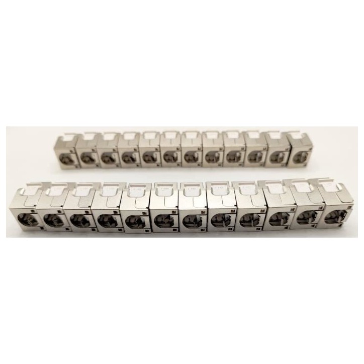 Pack de 24 noyaux keystone RJ45 Cat.6a - LINEAIRE - PR24AS24 - Court - Blindé