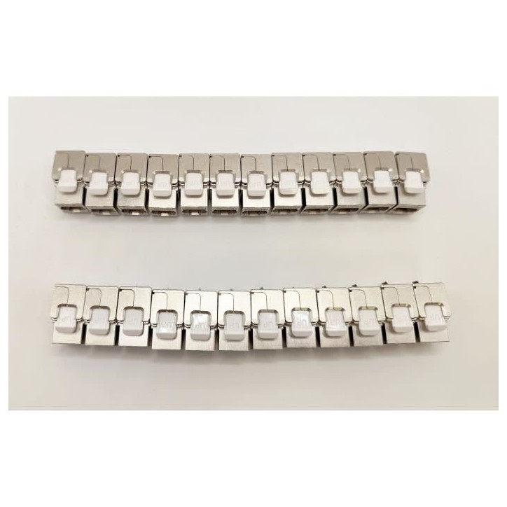 Pack de 24 noyaux keystone RJ45 Cat.6a - LINEAIRE - PR24AS24 - Court - Blindé