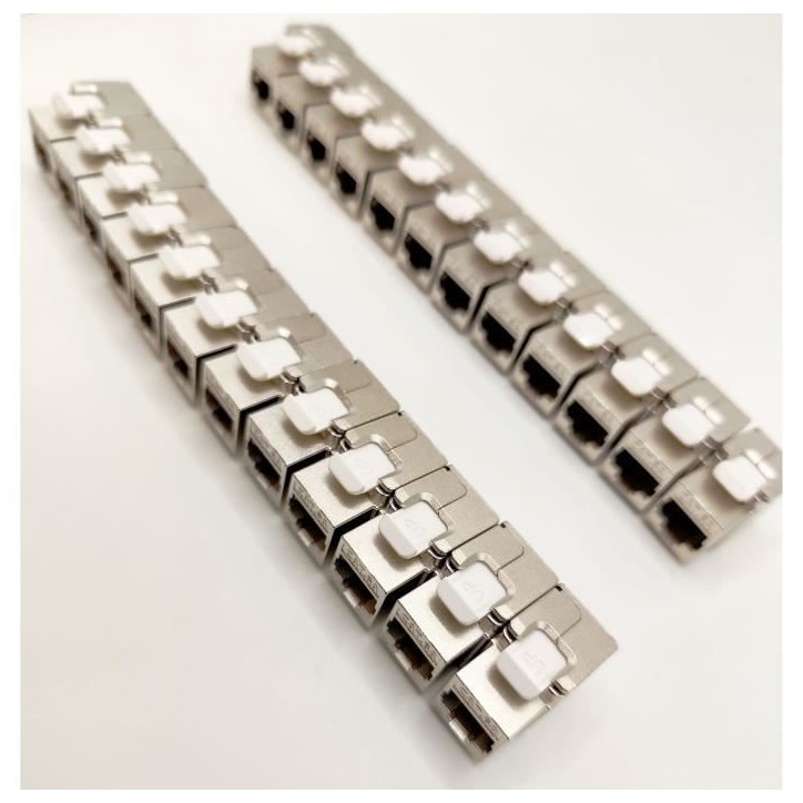 Pack de 24 noyaux keystone RJ45 Cat.6a - LINEAIRE - PR24AS24 - Court - Blindé