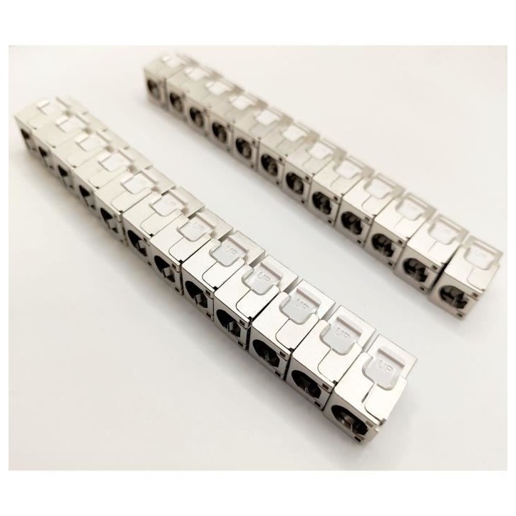 Pack de 24 noyaux keystone RJ45 Cat.6a - LINEAIRE - PR24AS24 - Court - Blindé
