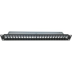 Panneau de brassage 24 ports + 24 noyaux keystone RJ45 Cat.6a - LINEAI