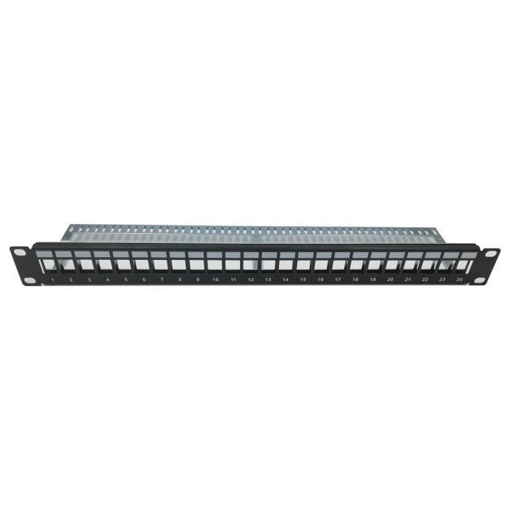 Panneau de brassage 24 ports + 24 noyaux keystone RJ45 Cat.6a - LINEAIRE - KIT5024AS - Courts - Blindés Panneau de brassage 24 ports + 24 noyaux keystone RJ45 Cat.6a - LINEAIRE - KIT5024AS - Courts - Blindés