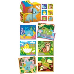 Jeu créatif 2-en-1 - LISCIANI - Montessori Baby Bois - Cubes et puzzl
