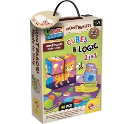 Jeu éducatif 2-en-1 - LISCIANI - Montessori Baby Bois - Cubes et logi