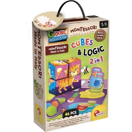 Jeu éducatif 2-en-1 - LISCIANI - Montessori Baby Bois - Cubes et logi