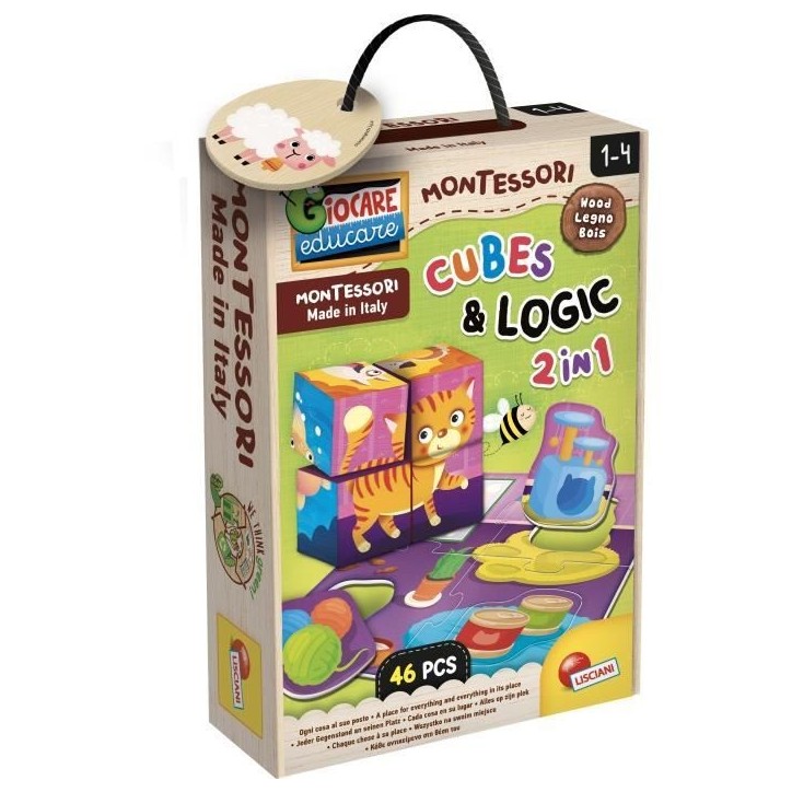 Jeu éducatif 2-en-1 - LISCIANI - Montessori Baby Bois - Cubes et logique - Animaux et associations - Des 2 ans Jeu éducatif 2-en-1 - LISCIANI - Montessori Baby Bois - Cubes et logique - Animaux et associations - Des 2 ans