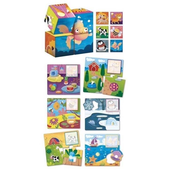 Jeu éducatif 2-en-1 - LISCIANI - Montessori Baby Bois - Cubes et logique - Animaux et associations - Des 2 ans Jeu éducatif 2-en-1 - LISCIANI - Montessori Baby Bois - Cubes et logique - Animaux et associations - Des 2 ans