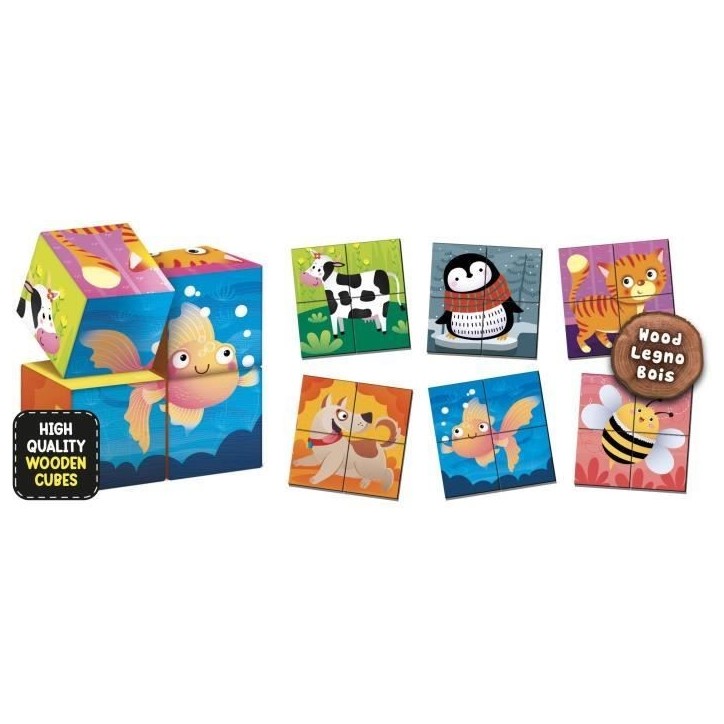 Jeu éducatif 2-en-1 - LISCIANI - Montessori Baby Bois - Cubes et logique - Animaux et associations - Des 2 ans Jeu éducatif 2-en-1 - LISCIANI - Montessori Baby Bois - Cubes et logique - Animaux et associations - Des 2 ans
