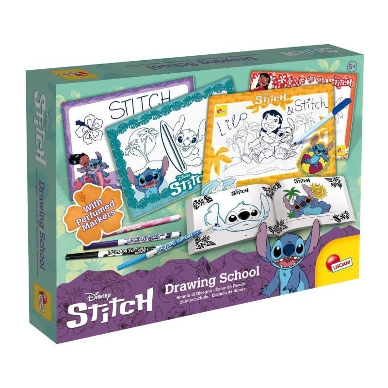Kit de dessin - LISCIANIGIOCHI - STITCH - Feutres parfumés - Crayons