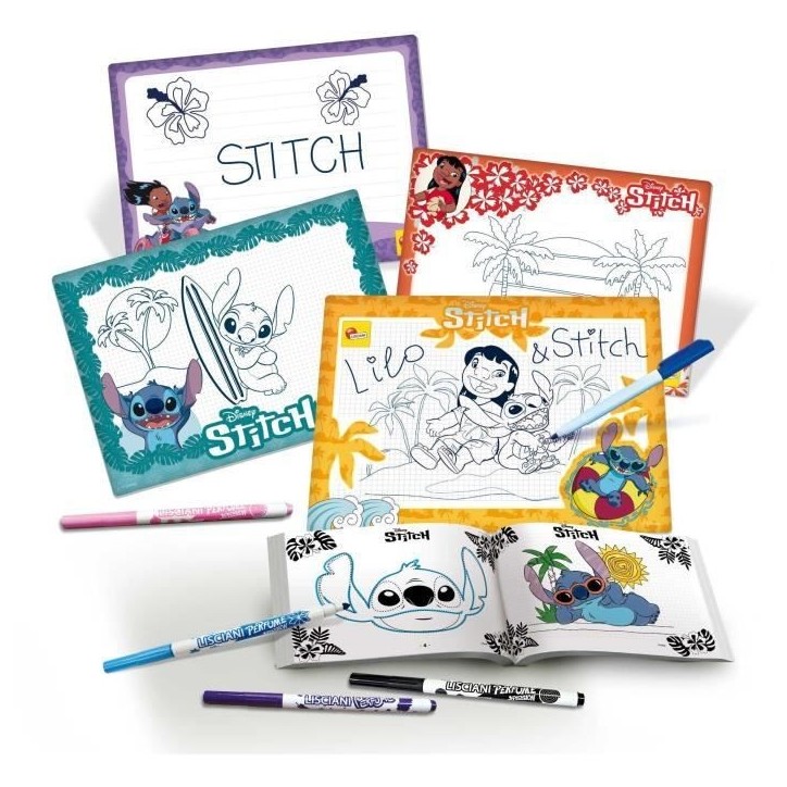 Kit de dessin - LISCIANIGIOCHI - STITCH - Feutres parfumés - Crayons decouleur, autocollants Kit de dessin - LISCIANIGIOCHI - STITCH - Feutres parfumés - Crayons decouleur, autocollants