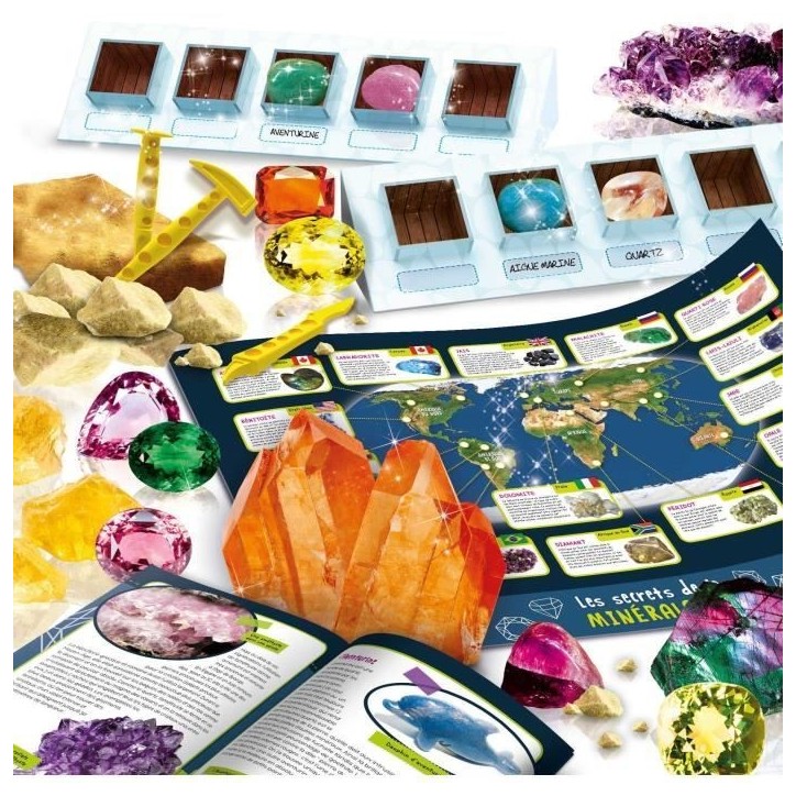 Les secrets de la minéalogie - Kit Scientifique - I'M A GENIUS - Minéraux authentiques Les secrets de la minéalogie - Kit Scientifique - I'M A GENIUS - Minéraux authentiques