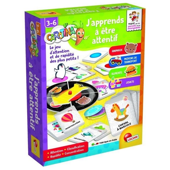 J'apprends a etre attentif - Carotina - apprendre a se concentrer et a rester attentif - LISCIANI J'apprends a etre attentif - Carotina - apprendre a se concentrer et a rester attentif - LISCIANI