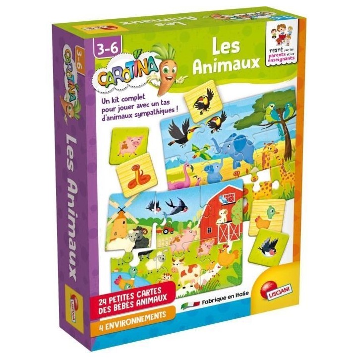 Jeu d'Association - CAROTINA BABY - Découverte des animaux Jeu d'Association - CAROTINA BABY - Découverte des animaux