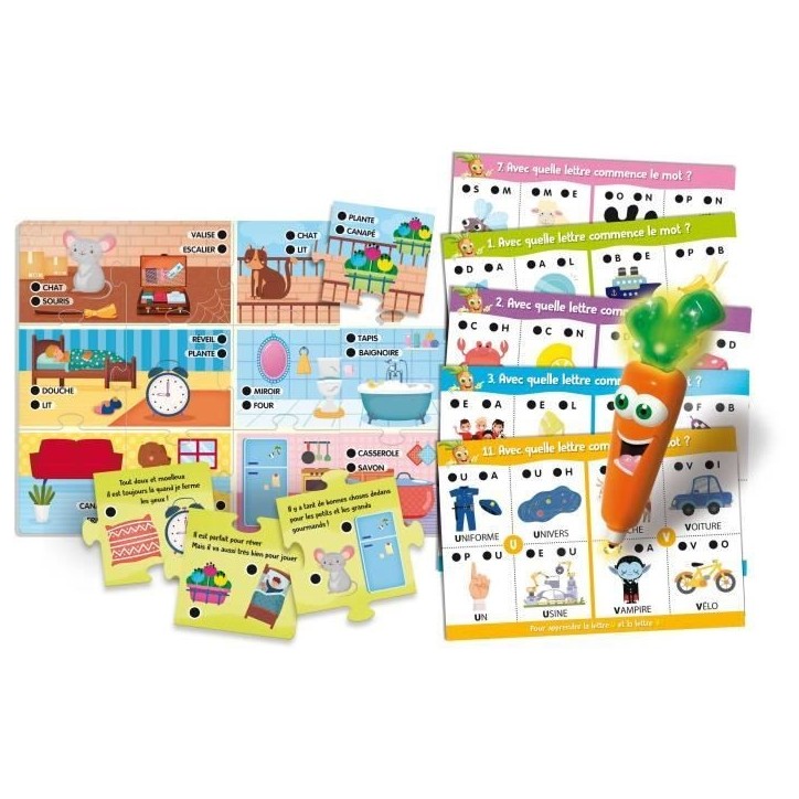 ABC - Stylo parlant - CAROTINA - Apprentissage de l'alphabet, Stylo interactif ABC - Stylo parlant - CAROTINA - Apprentissage de l'alphabet, Stylo interactif