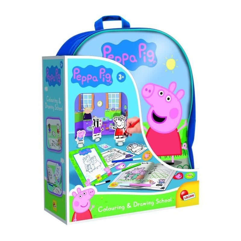 Sac a dos école de dessin Peppa Pig - LISCIANI Sac a dos école de dessin Peppa Pig - LISCIANI