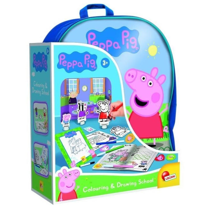 Sac a dos école de dessin Peppa Pig - LISCIANI Sac a dos école de dessin Peppa Pig - LISCIANI