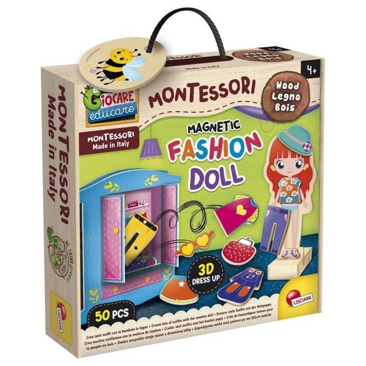Jeu créatif - LISCIANI - Montessori Baby Bois - Poupée magnétique - Mode et imagination - Style Montessori Jeu créatif - LISCIANI - Montessori Baby Bois - Poupée magnétique - Mode et imagination - Style Montessori
