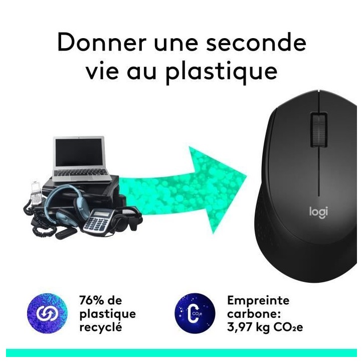 Souris - Sans fil - Logitech - M330 Silent Plus - Noir - Silencieuse