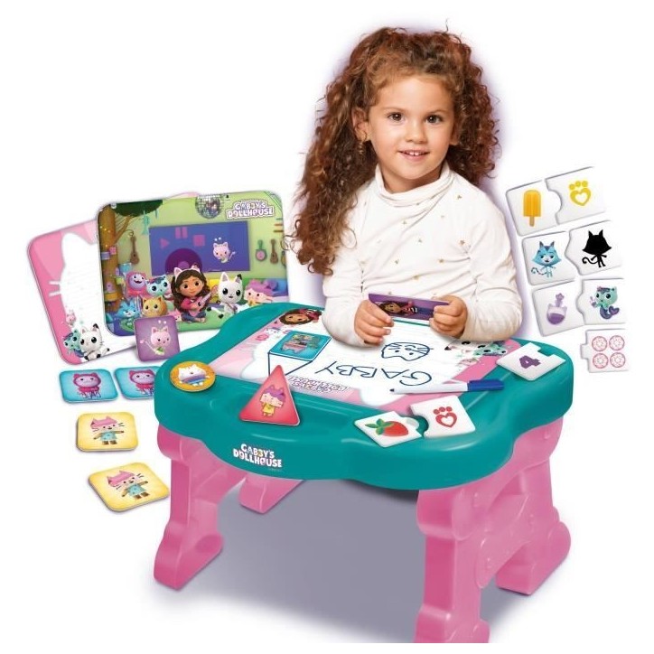 Table éducative - LISCIANI - Gabby's Dollhouse - Super Desk - Jeux logiques - Personnages animés - Activités ludiques Table éducative - LISCIANI - Gabby's Dollhouse - Super Desk - Jeux logiques - Personnages animés - Activités ludiques