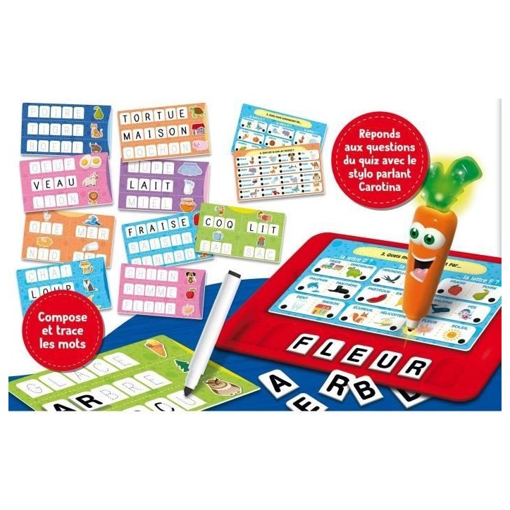 Jeu éducatif - LISCIANI - Carotina - Stylo parlant - Grand jeu vocabulaire - Alphabet interactif - Des 3 ans Jeu éducatif - LISCIANI - Carotina - Stylo parlant - Grand jeu vocabulaire - Alphabet interactif - Des 3 ans