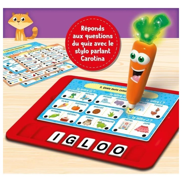 Jeu éducatif - LISCIANI - Carotina - Stylo parlant - Grand jeu vocabulaire - Alphabet interactif - Des 3 ans Jeu éducatif - LISCIANI - Carotina - Stylo parlant - Grand jeu vocabulaire - Alphabet interactif - Des 3 ans