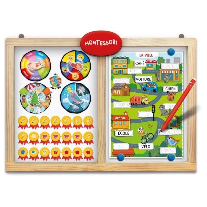 Tableau éducatif - LISCIANI - Montessori Pen - Super école - Activités journalieres - Roue des émotions - Écriture Montesso Tableau éducatif - LISCIANI - Montessori Pen - Super école - Activités journalieres - Roue des émotions - Écriture Montesso