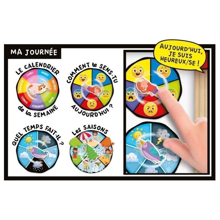 Tableau éducatif - LISCIANI - Montessori Pen - Super école - Activités journalieres - Roue des émotions - Écriture Montesso Tableau éducatif - LISCIANI - Montessori Pen - Super école - Activités journalieres - Roue des émotions - Écriture Montesso