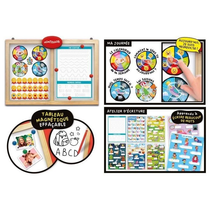 Tableau éducatif - LISCIANI - Montessori Pen - Super école - Activités journalieres - Roue des émotions - Écriture Montesso Tableau éducatif - LISCIANI - Montessori Pen - Super école - Activités journalieres - Roue des émotions - Écriture Montesso