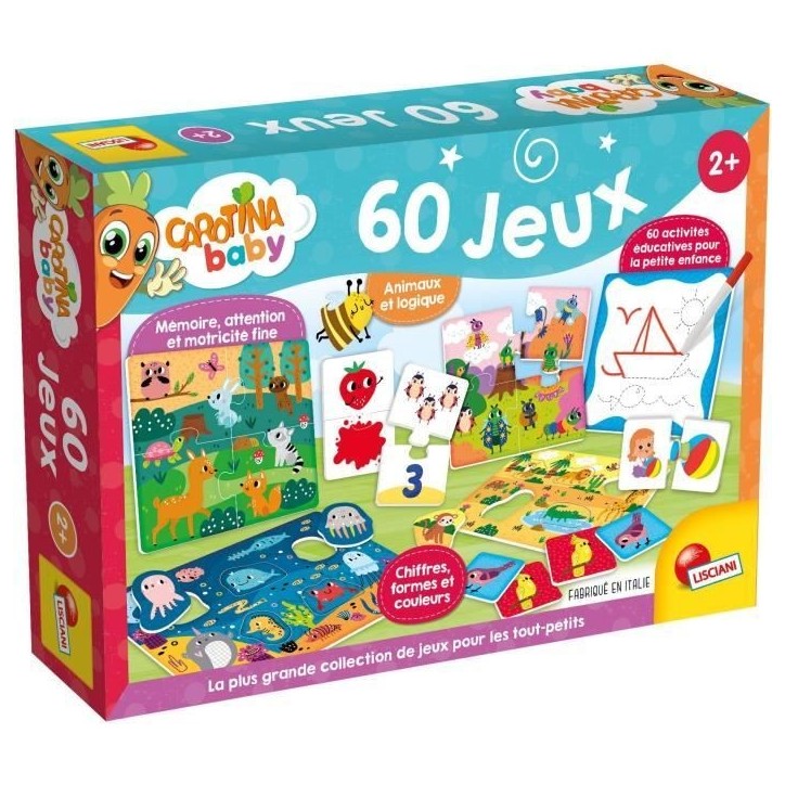 Jeu éducatif - LISCIANI - Carotina Baby - 60 activités - Mémoire et logique - Découverte des bases - Des 2 ans Jeu éducatif - LISCIANI - Carotina Baby - 60 activités - Mémoire et logique - Découverte des bases - Des 2 ans
