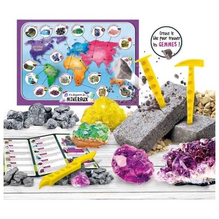 Découverte des minéraux - Kit Scientifique - I'M A GENIUS POCKET - Bloc a creuser Découverte des minéraux - Kit Scientifique - I'M A GENIUS POCKET - Bloc a creuser