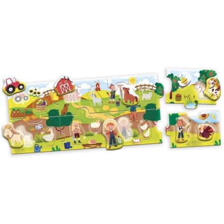 La Ferme - Puzzle panoramique - CAROTINA BABY - Développement de la logique, Motricité fine