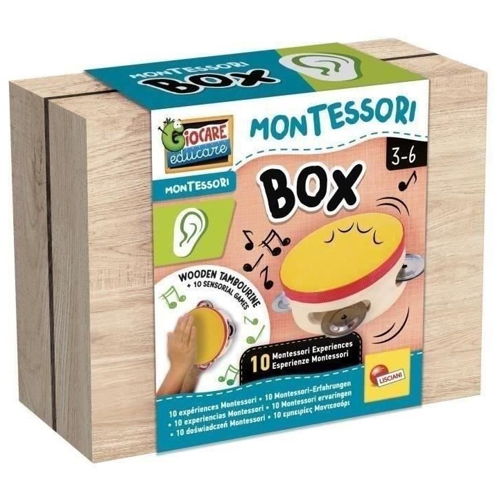 Jeu musical - LISCIANI - Montessori Box - L'ouie - Tambourin en bois - Rythme et audition - Activités Montessori Jeu musical - LISCIANI - Montessori Box - L'ouie - Tambourin en bois - Rythme et audition - Activités Montessori