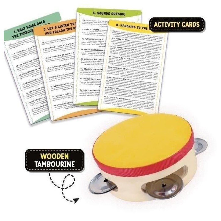 Jeu musical - LISCIANI - Montessori Box - L'ouie - Tambourin en bois - Rythme et audition - Activités Montessori Jeu musical - LISCIANI - Montessori Box - L'ouie - Tambourin en bois - Rythme et audition - Activités Montessori