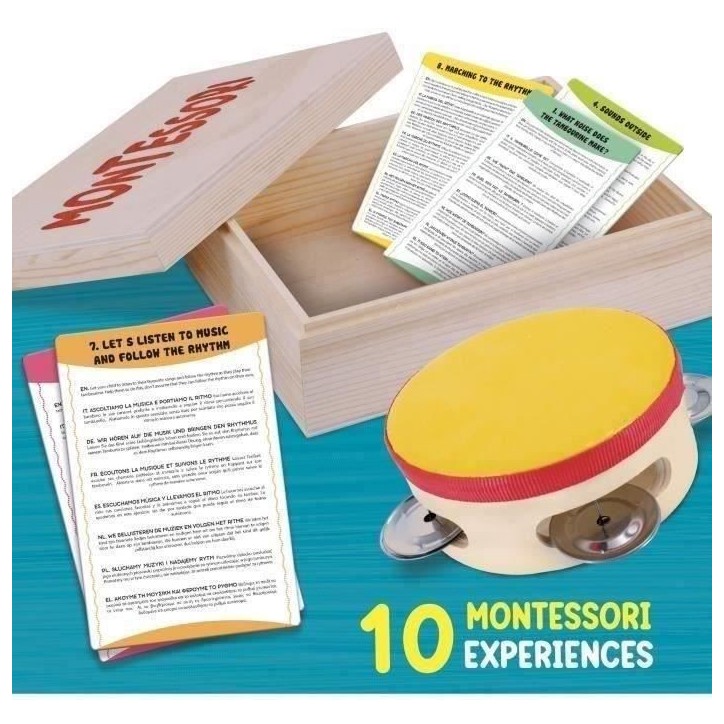 Jeu musical - LISCIANI - Montessori Box - L'ouie - Tambourin en bois - Rythme et audition - Activités Montessori Jeu musical - LISCIANI - Montessori Box - L'ouie - Tambourin en bois - Rythme et audition - Activités Montessori