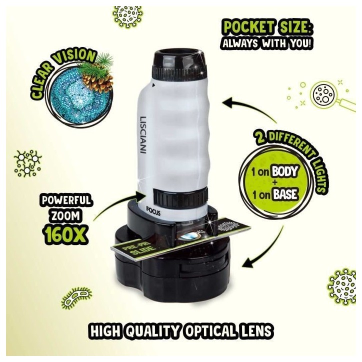 Microscope Portable - I'M A GENIUS - Grossissement puissant