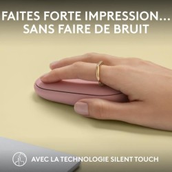 Souris - Sans fil - Logitech - Pebble Mouse 2 M350s - Rose