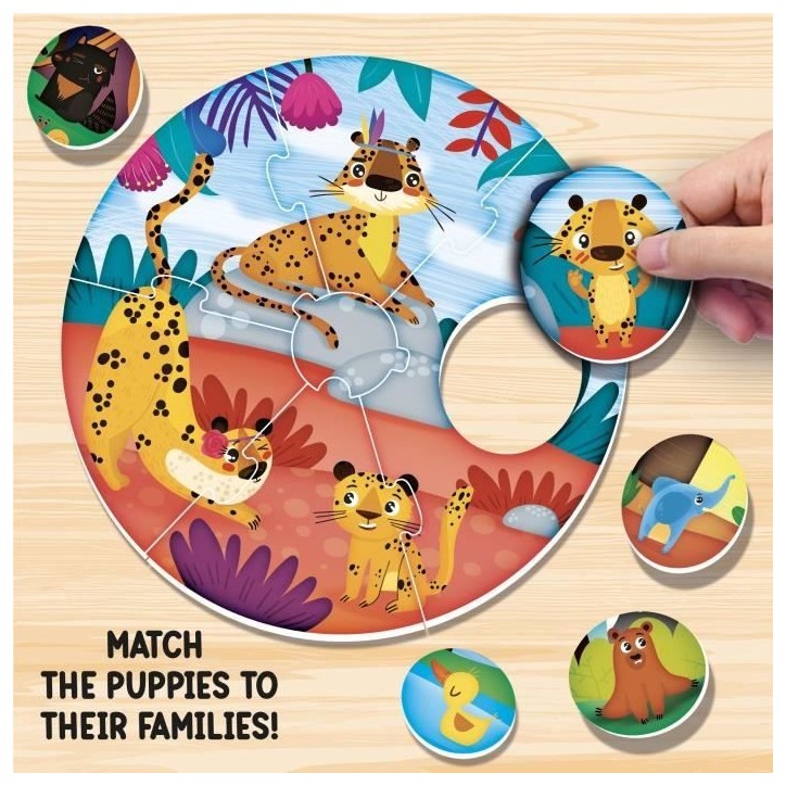 Jeu de logique - LISCIANI - Montessori Baby Round Puppies - Associer chiots et meres - Découverte des animaux Jeu de logique - LISCIANI - Montessori Baby Round Puppies - Associer chiots et meres - Découverte des animaux
