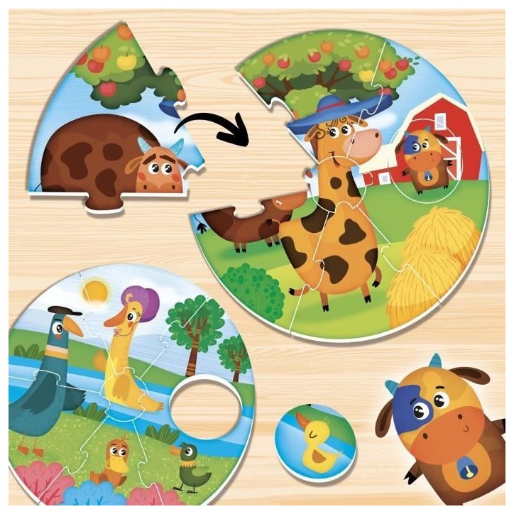 Jeu de logique - LISCIANI - Montessori Baby Round Puppies - Associer chiots et meres - Découverte des animaux Jeu de logique - LISCIANI - Montessori Baby Round Puppies - Associer chiots et meres - Découverte des animaux